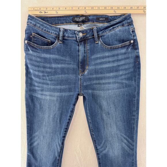 Judy Blue Serenity Capri Jeans 32 Mid Rise Slim Straight Crop Ankle Denim - Picture 4 of 8